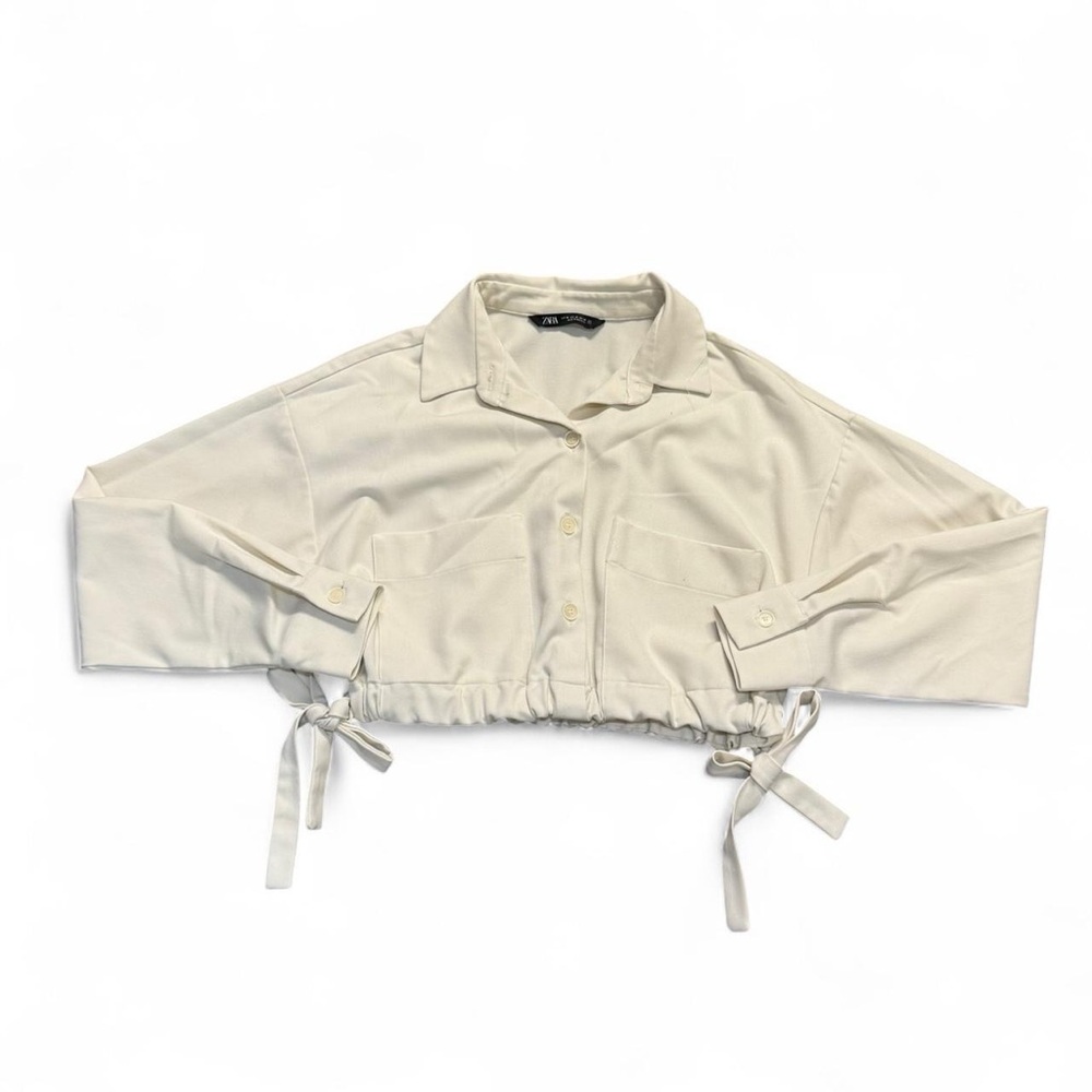 Zara Cream Button-Up Top